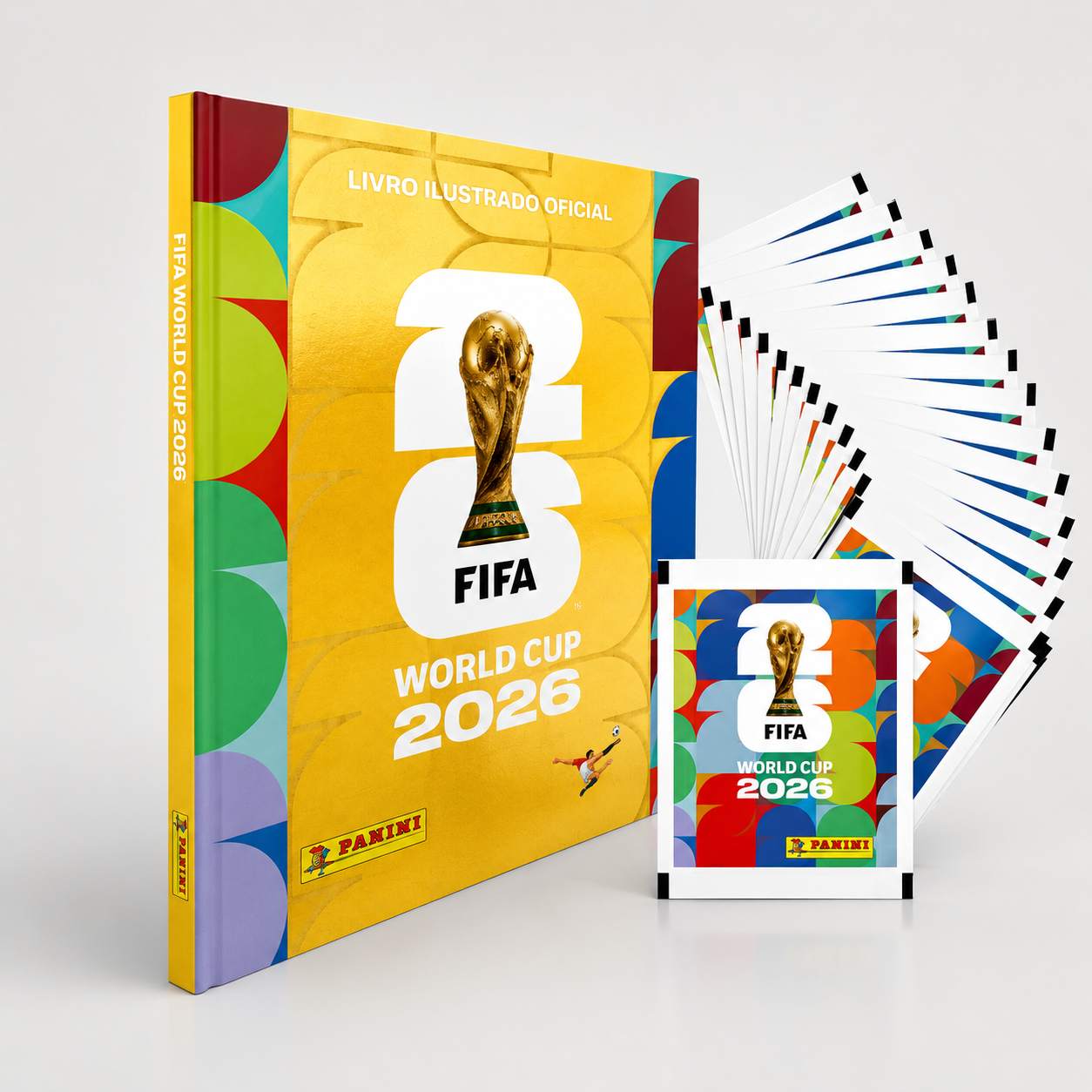 Kit Álbum Capa Dourada Copa 2026 Mundial com 6 caixas 180 saquetas por 99,99€ - Exclusivo
